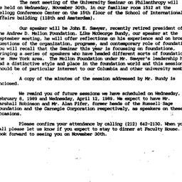 Announcements, 1988-11-30. ...