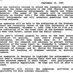 Announcements, 1988-09-30. ...