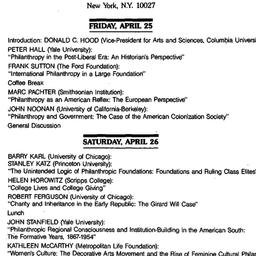 Announcements, 1986-04-25. ...