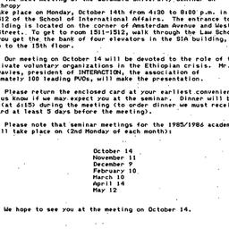 Announcements, 1985-09-16. ...