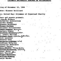 Minutes, 1984-11-12. Philan...