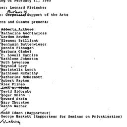 Minutes, 1985-02-11. Philan...