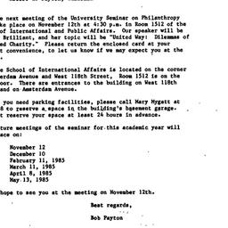 Announcements, 1984-10-15. ...
