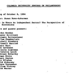 Minutes, 1984-10-08. Philan...