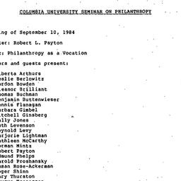 Minutes, 1984-09-10. Philan...