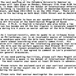 Announcements, 1985-01-16. ...