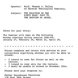 Announcements, 1985-10-25. ...