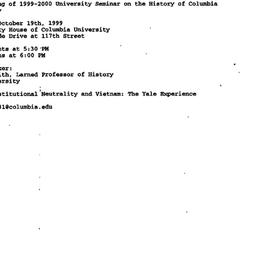 Announcements, The History ...