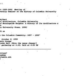Announcements, 1999-09-30. ...