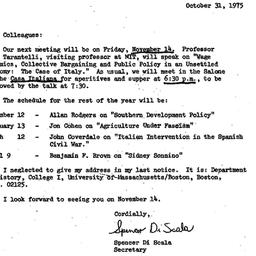 Announcements, 1975-10-31. ...