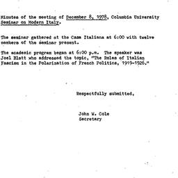Minutes, 1978-12-08. Studie...