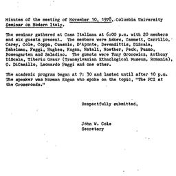 Minutes, 1978-11-10. Studie...