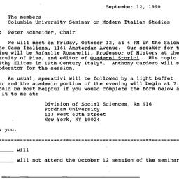 Announcements, 1990-09-12. ...
