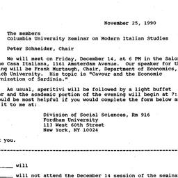 Announcements, 1990-11-25. ...