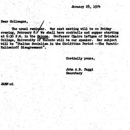 Announcements, 1974-01-28. ...