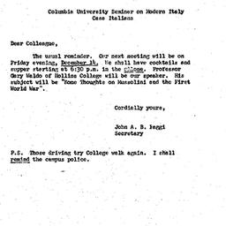 Announcements, 1973-12-03. ...