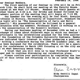 Announcements, 1994-02-14. ...