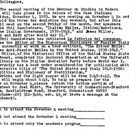 Announcements, 1983-11-04. ...