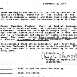 Announcements, 1987-02-12. ...