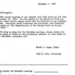 Announcements, 1980-11-01. ...