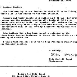 Announcements, 1992-11-16. ...