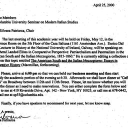 Announcements, 2000-04-25. ...