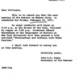 Announcements, 1971-02-12. ...