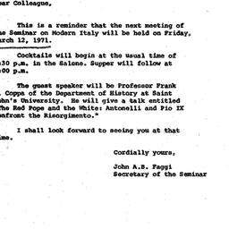 Announcements, 1971-03-04. ...