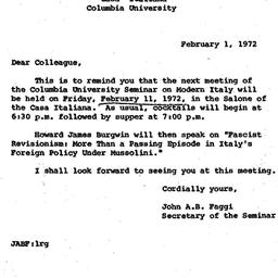 Announcements, 1972-02-01. ...