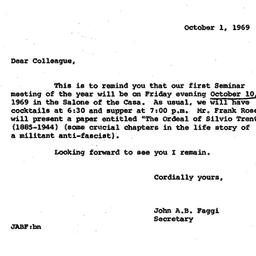 Announcements, 1969-10-01. ...