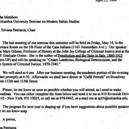 Announcements, 1999-04-27. ...