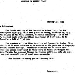 Announcements, 1975-01-31. ...
