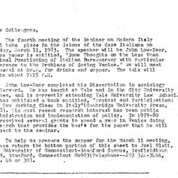 Announcements, 1983-03-11. ...
