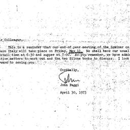 Announcements, 1973-04-30. ...