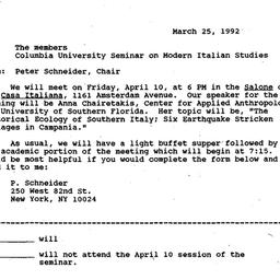 Announcements, 1992-03-25. ...