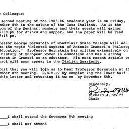 Announcements, 1985-11-08. ...
