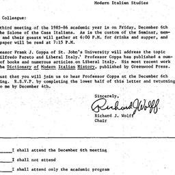 Announcements, 1985-12-06. ...