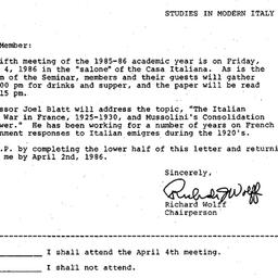 Announcements, 1986-04-04. ...