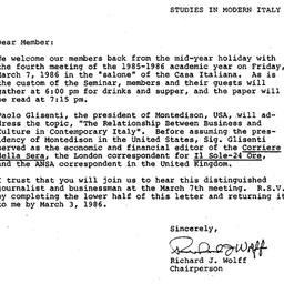 Announcements, 1986-03-07. ...