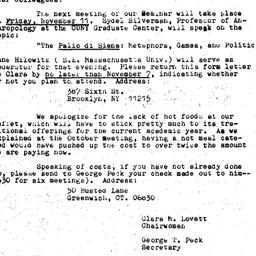 Announcements, 1977-11-02. ...