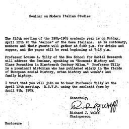 Announcements, 1985-04-12. ...
