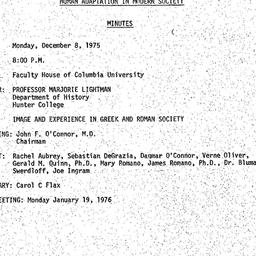 Minutes, 1975-12-08. Human ...