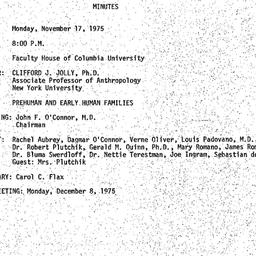Minutes, 1975-11-07. Human ...