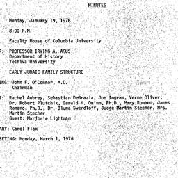 Minutes, 1976-01-19. Human ...