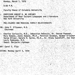 Minutes, 1976-03-01. Human ...