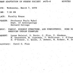 Minutes, 1979-03-07. Human ...