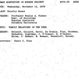 Minutes, 1978-11-15. Human ...