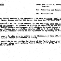 Announcements, 1974-04-22. ...