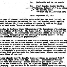 Announcements, 1973-09-28. ...