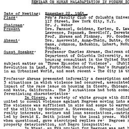 Minutes, 1965-11-22. Human ...